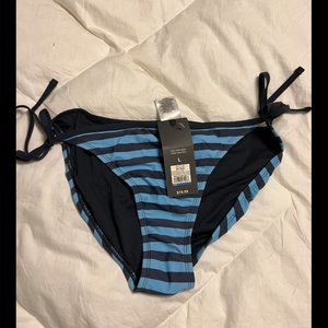 Mossimo blue striped bikini bottom size L women’s swimsuit